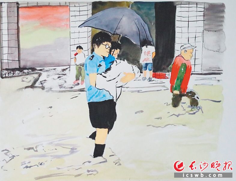 邓想财作品的主角原型都是身边的同事。 均为长沙晚报通讯员 章帝 摄
